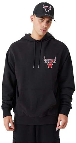 New Era Infill Team Logo Chicago Bulls Hoodie Herren schwarz M