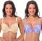 Curve Muse Women Plus Size Push Up Add 1 and a Half Cup Underwire Lace Mesh Bra-2PK-Nude,Mave-44B (EU:100B)