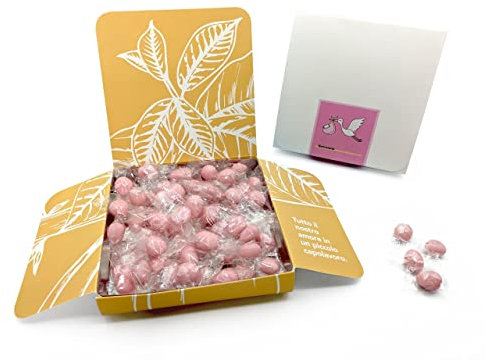 Confetti Arbues Artigianali CIOCCOMANDORLA ROSA Incartati Singolarmente 400gr - Perfetti per Nascita, Battesimo, Compleanno e Confettate