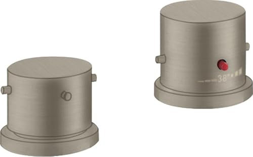 hansgrohe AXOR Starck 2-Loch Wannenrandarmatur mit Thermostat und Zerogriffen, 10480820, Farbe: Brushed Nickel
