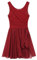 Jugaoge Damen Tanzkleid mit Plissee Ärmellos Ballettkleid Lyrisches Kleid Unregelmäßig Tutu Rock Slip Latein Tango Samba Salsa Bekleidung Rot M