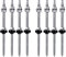 TsoLay Lot de 8 vis à double filetage en acier inoxydable M10 x 200 mm, prémontées, V2A, hauteur réglable, pour toiture photovoltaïque solaire