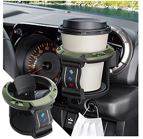 JNNJ Auto Getränkehalter, Universal Getränkehalter Auto Lüftung, Verstellbare Auto Lüftungshalterung Für Kaffeebecher Getränkedose, Für Den Meisten Fahrzeugen(Schwarz/Grün)