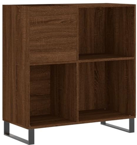 vidaXL Mobile Porta Dischi Rovere Marrone 84,5x38x89 Legno Multistrato