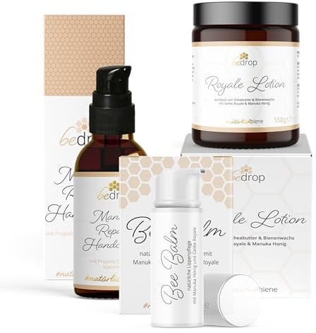 bedrop | XXL Hautpflege Set in Sondergrößen mit Royale Lotion, BeeBalm & Handcreme | LIMITIERT