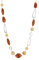 FULU AUTUMN Lange Perlenkette Damen Boho Lange Stein Kette Statement Schmuck Beste Freundin Geschenke(07-Camel brown)