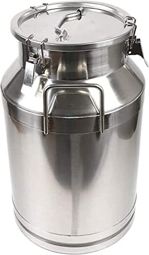 BanBe Milchkanne mit silikonversiegeltem Deckel, 304 Edelstahl, Milchtransporteimer, Weineimer, Flasche, Milchkännchen, Fass, Ölfass für flüssige und Feste Lagertanks (50 l)