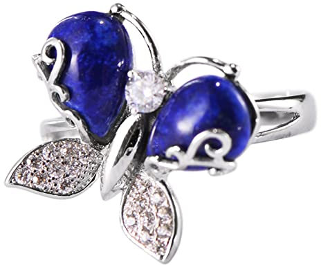 Eheringe Sterlingsilber, Ringe Frauen Silber Schmetterling Geschenke für Damen Frauen Freundin Größe 58 (18.5)