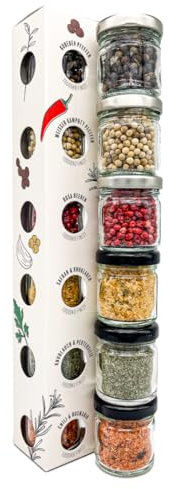FOODOKO FINEST - Salz und Pfeffer Gewürze Geschenk Set als Feinkost Probierset mit Meersalz aus Mallorca (Geschenkset Variation 2)