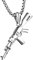 NMQLX Maschinenpistole Gewehr Halskette Herren: Anhänger Edelstahl Silber trendiger personalisierter Schmuck