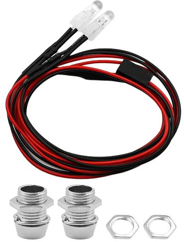Alnicov 2PCS 5mm Scheinwerfer RC Zubehör LED-Leuchten, RC LED-Licht-Kits