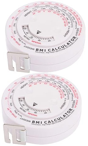 Angoily 2 Stück Bmi Maßband Körpermaßband Taillenmaßband Körper Bmi Berechnungsband Körpermaßband Bmi Rechnerband Einziehbares Bmi Lineal Bmi Maßband