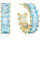 Mesovor Gold Zirkonia Creolen Ohrringe für Damen und Mädchen, 18 Karat Vergoldete Creolen in C-Form, Schmuck für Party, Abschlussball (Blau)