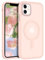 DUEDUE für iPhone 11 Hülle Mag-Safe, Hülle für iPhone 11 Handyhülle Mag-Safe Kamerahalterung Stoßfeste Schutzhülle Soft Silikon TPU für iPhone 11 Hülle Magnetische 6.1 Rosa
