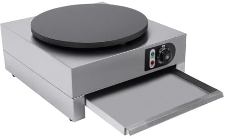 VonVVer Appareil à crêpes électrique, diamètre : 40 cm, réglable de 50 à 300 °C, 3000 W, avec plateau extensible, anti-adhésif, pour crêpes