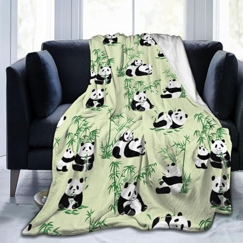 Panda Decke Cartoon Druck Flauschige Fleecedecke für Kinder, Flannel Fleece Weich und Warm Kuscheldecke Überwurf Decke, Fleece Decke, Warme Weiche 40x60