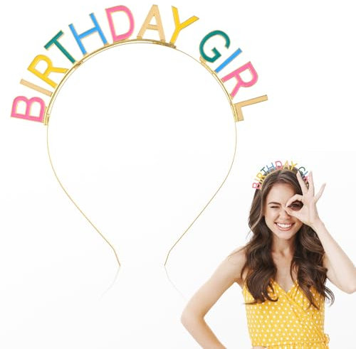 Geburtstag Krone Mädchen, Happy Birthday Girl Kopfschmuck Bling Prinzessin Tiara Farbe Geburtstag Stirnband Sweet Haarband Zubehör für Frauen Mädchen Party Festival Dekorationen
