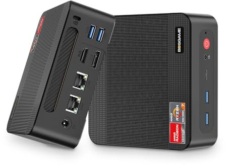 BOSGAME P4 Pro Mini PC Ryzen 7 5700U 32GB(2 * 16GB) DDR4 1TB SSD Mini Computer, Dual NVMe Slots & 2.5G LAN Ports,4K Triple Display,WiFi 6, BT5.2 for Gaming/Office/Home