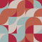 CRE8TIVE Geometric Wallpaper Peel and Stick Wallpaper Mid Century Contact Paper Self Adhesive Removable 30.5cmx300cm Orange Red Blue Beige Vinyl Wrap Art Deco Wallpaper for Bedroom Living Room Cabinet