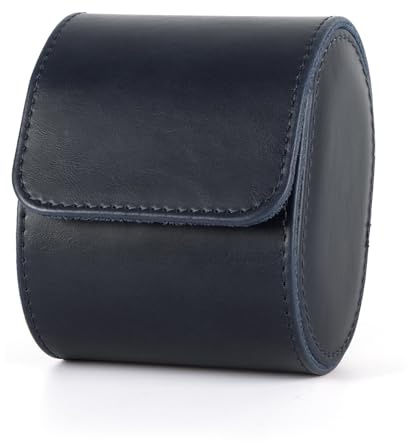 RosMank Einzelne Uhrenbox aus Leder, Vintage Reise Uhrenaufbewahrungsbox für Geburtstag, Jahrestag, Weihnachten, Valentinstag, Erntedankfest, Blau