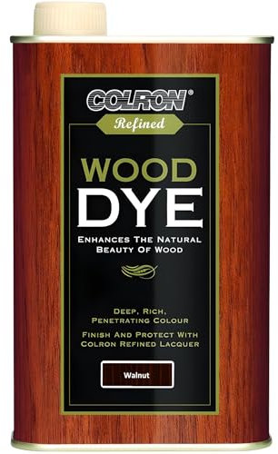 AMK® Colron Refined Wood Dye 250ml Walnut Enriches Wood Grain Warm Cozy Colour for Furniture