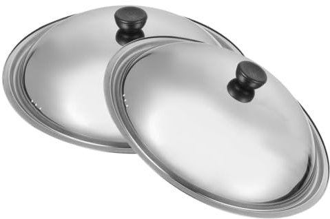 Cabilock 2stücke Edelstahl Bratpfanne Deckel Topfdeckel Runder Kochtopfabdeckung Topfersatzdeckel Für Pfannen Und Töpfe