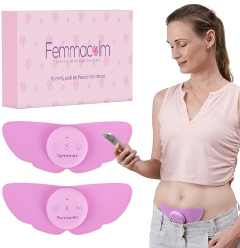 Femmacalm Replacement Butterfly Gel Pads for TENS Machines – Reusable Adhesive Electrode Pads for Muscle Stimulation & Pain Relief, Compatible with Most Standard TENS Devices (NO Device Included)