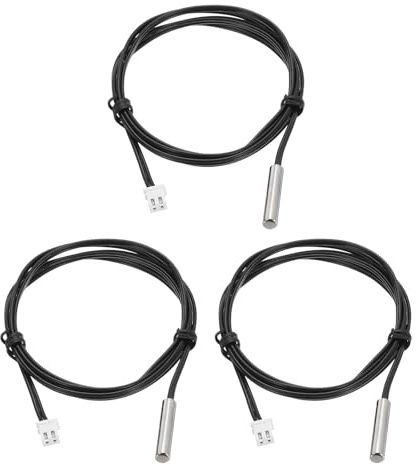 QUARKZMAN 3 Stück 5K NTC Thermosensor-Sonde Temperatursensor-Sonde | Digitales Thermometer-Verlängerungskabel, Temp Sensor, vernickelte Kupferempfindliche, 39, 4 Zoll, Für elektrische Geräte