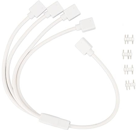 Yanmis 1 to 4 ARGB Splitter Cable, 5V 3 Pin Addressable RGB Splitter Extension Cable, ARGB Female to Female Cables with Male Pins, for Computer Chassis, CPU Heat Sink, and 5V ARGB Fans
