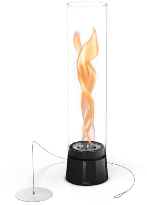 höfats Spin air 1200 Schwarz – Tischfeuer für Indoor & Outdoor - moderner Bioethanol-Tischkamin mit Langer Brenndauer – Innovative Bio-Burner-Technologie, emaillierter Gussfuß, wärmender Kamin