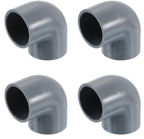 QUARKZMAN 32mm 90 Grad Pvc Rohrverbinder Winkel 4 Stück Reduzierverbinder Reduzierstück Rohrverschraubung Rohrkupplung Adapter für Garten Bauernhof Bewässerung Wasserrohr Armaturen, Grau