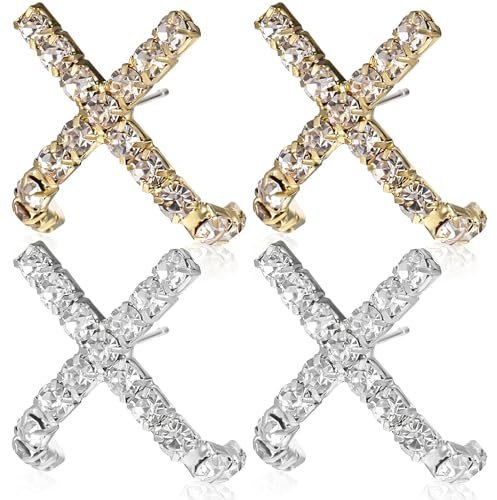 COLLBATH 2 Paar Kreuz-ohrringe Mit Zirkonia Ohrstecker Für Damen Und Mädchen Schmuck-accessoires Für Geburtstagsgeschenke