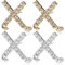 COLLBATH 2 Paar Kreuz-ohrringe Mit Zirkonia Ohrstecker Für Damen Und Mädchen Schmuck-accessoires Für Geburtstagsgeschenke