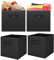4pcs Cube Storage Box 27x27x27cm - Foldable Storage Box with Handles Storage Cubes for Home, Office & Nursery Organisation (Black)