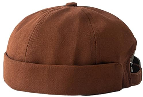 Opreng Verstellbare Unisex Hip-Hop Docker-Mütze, Beanie, Matrosenmütze, Arbeitermütze, Matrosenmütze, Rollmanschette, Hafenmütze, Orange/Abendrot im Zickzackmuster (Sunset Chevron), Einheitsgr��e