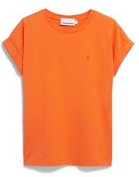 ARMEDANGELS Damen T-Shirt aus Bio-Baumwolle IDAARA Loose Fit Sunset Orange