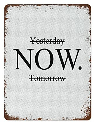 Blechschild aus Metall im Vintage-Stil „Yesterday Tomorrow Now Choose, Poster, inspirierende Vintage-Wanddekoration, Retro-Kunst, lustige Dekorationen für Zuhause, Bar, Kneipe, Café, Bauernhof, Zi