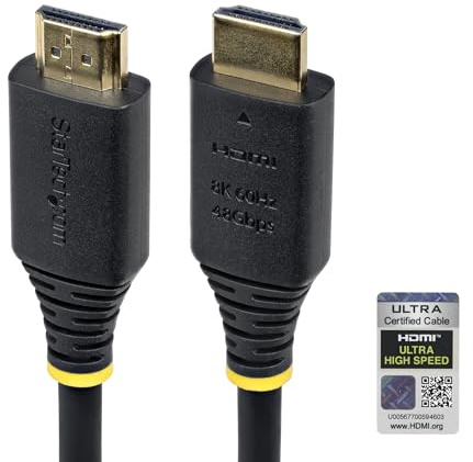 StarTech.com 10ft (3m) Certified Ultra High Speed HDMI Cable, 8K 60Hz/4K 120Hz, HDMI 2.1 Cord with HDR10+ / eARC, 48Gbps