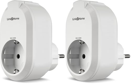 REV Link2Home smarte Steckdose, Funksteckdose, Zeitschaltuhr, Smart Home, iOS, Android, Alexa, Google Assistant, weiss (Packung mit 2)