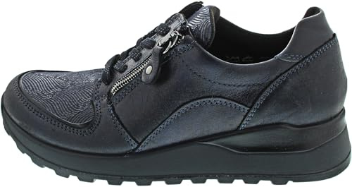 Waldläufer Hiroko sportlicher Schnürer Blau