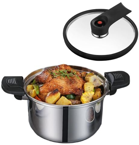 Schnellkochtopf - 20cm Edelstahl Drucktopf | 304 Verstärkt Kochtopf Hitzebeständig Robust | Multifunktional Induktion Gas Geeignet | Große Kapazität Küche Kochen