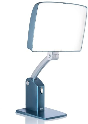 Carex Day-Light Sky Bright Sunlight Therapy Lamp, 10000 LUX Therapy Lamp at 12 Inches, LED Bright White Light with Adjustable Height and Brightness Levels for Mood