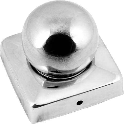 Connex HV4322 Capuchon de Plot avec Boule, 70 x 70 mm, Acier INOX v2a