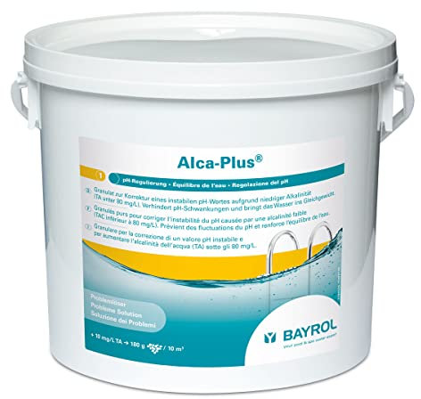 Bayrol Alca-Plus 5 kg - Granulat zur Korrektur eines instabilen pH-Wertes aufgrund niedriger Alkalinität - stabilisiert pH-Wert Weiss