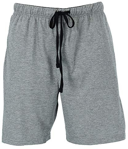 Hanes Men's Jersey Knit Cotton Button Fly Pyjama Sleep Shorts, Medium, Grey