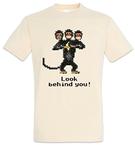 Urban Backwoods Look Behind You! Herren T-Shirt Beige Größe XL