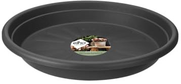 Elho Soucoupe Universel Ronde 15 - Soucoupe pour Intérieur & Extérieur - Ø 15.0 x H 2.4 cm - Noir/Anthracite