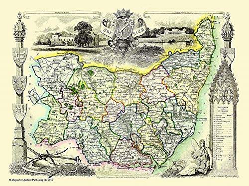 Old Map of Suffolk 1836 by Thomas Moule 1000 Piece Jigsaw Puzzle (jg)