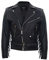 Infinity Leather Herren Fringe Kuhfell Leder Brando Schwarz Tassled Motorradjacke L