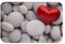 A.Monamour Badematten Badteppiche Badvorleger Rotes Herz Weiß Spa Steine Massage Kieselsteine Zen-Meditation Natur Flanell Anti-Rutsch Türmatte Runner Teppiche Matte Für Badezimmer Bad Küche 40x60cm